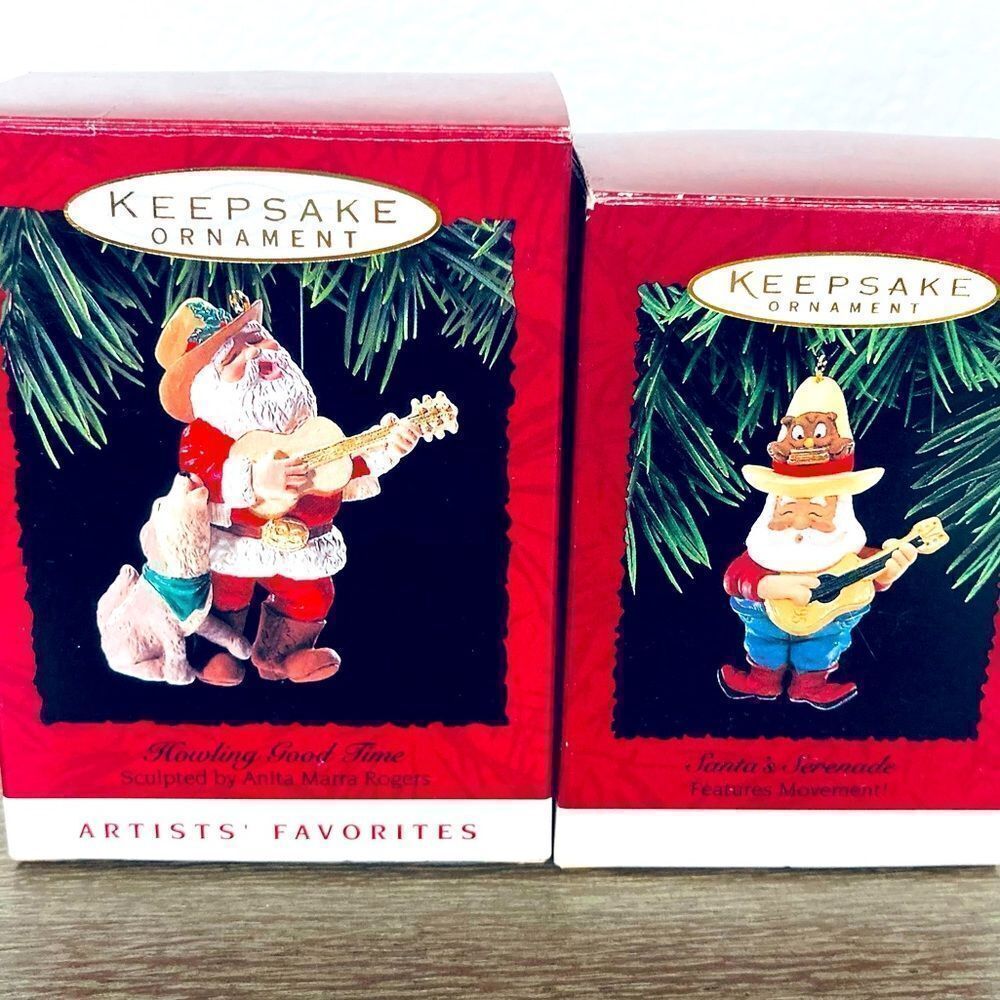 Hallmark Cowboy Country Santa Vintage Christmas Ornaments